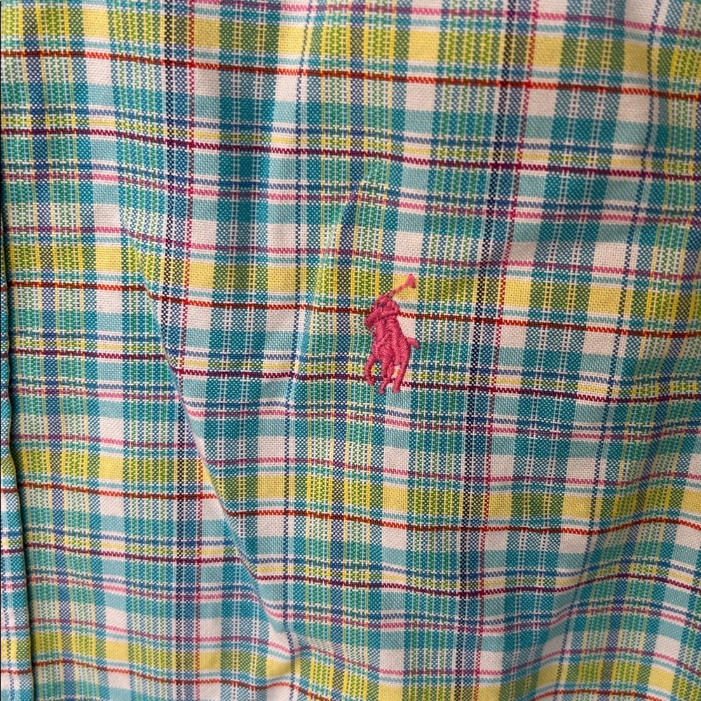 Ralph Lauren Men's‎ Green and Blue Plaid Shirt Small - Picture 3 of 6